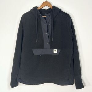 Outdoor Research Grayland Fleece Pullover Hoodie Womens L Black Snap Neck OR